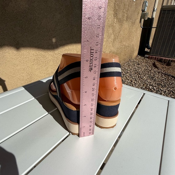 Corso Como Navy and White Striped Women's wedge Sandals size 6M - Picture 5 of 14